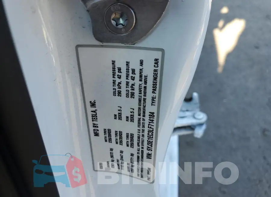 5YJ3E1EC3LF714184 Photo# 13