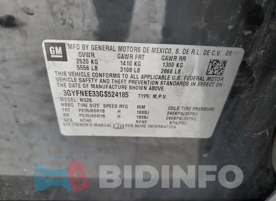 3GYFNEE33GS524185 Photo# 13