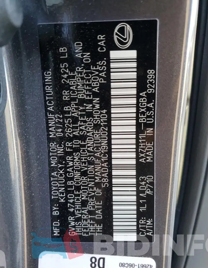 58ADA1C19NU021104 Photo# 12