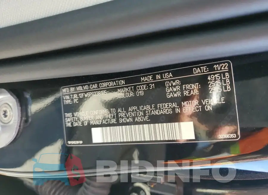 7JRL12FW6PG238195 Photo# 13