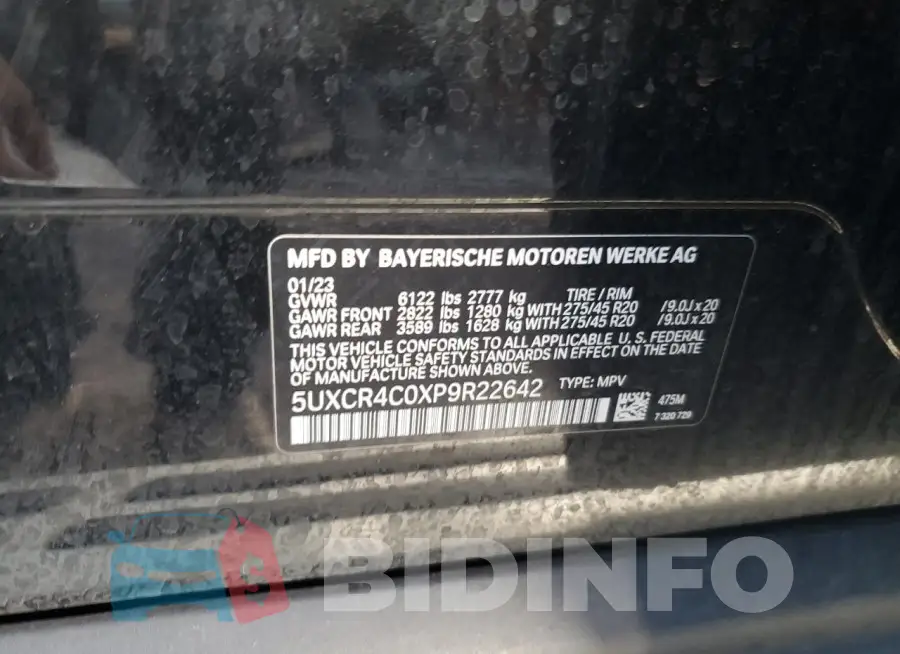 5UXCR4C0XP9R22642 Photo# 13