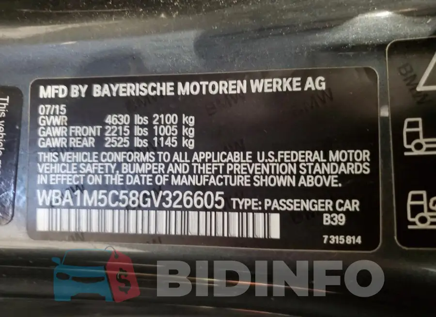 WBA1M5C58GV326605 Photo# 12