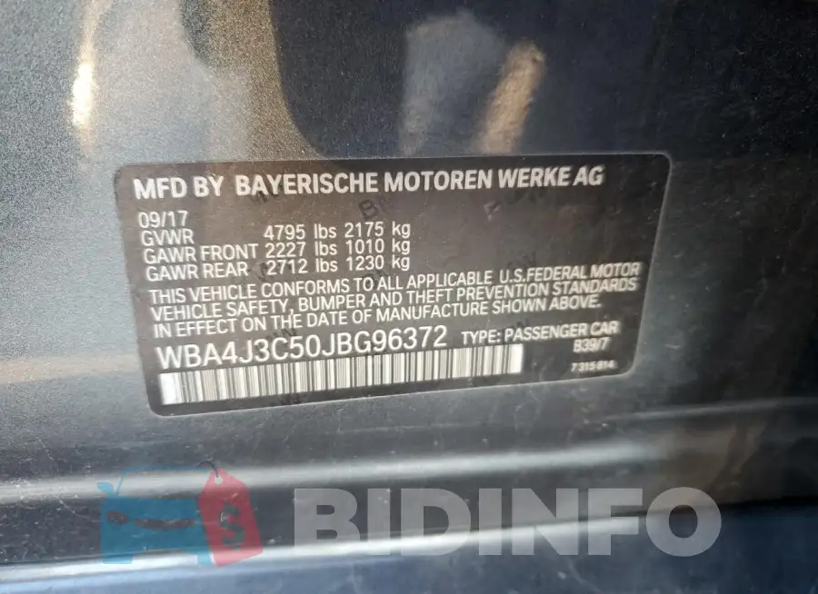 WBA4J3C50JBG96372 Photo# 12