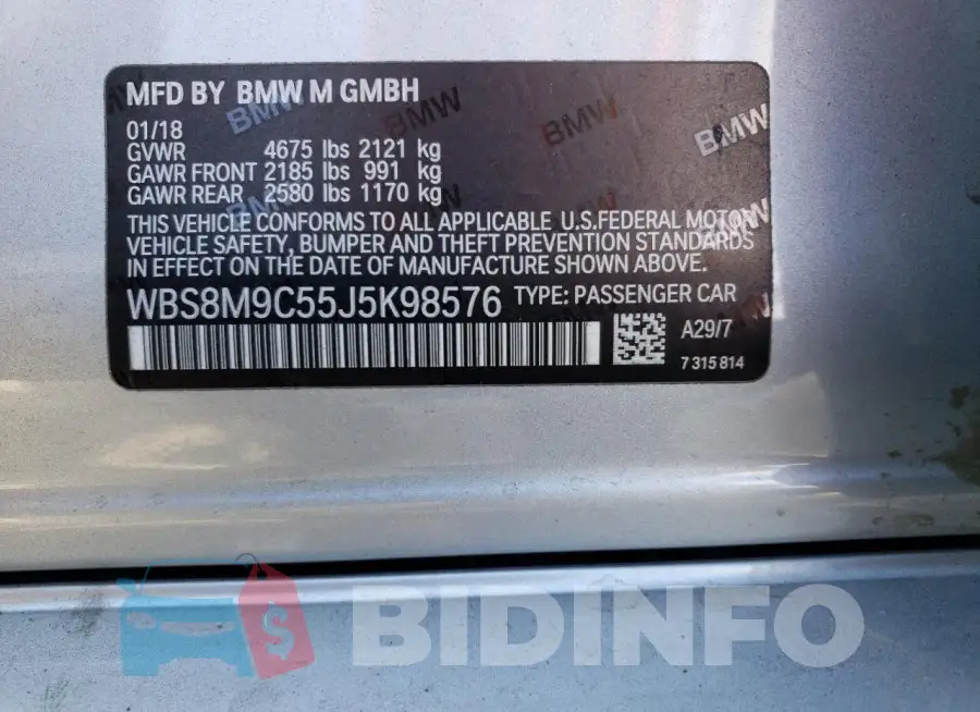 WBS8M9C55J5K98576 Photo# 13