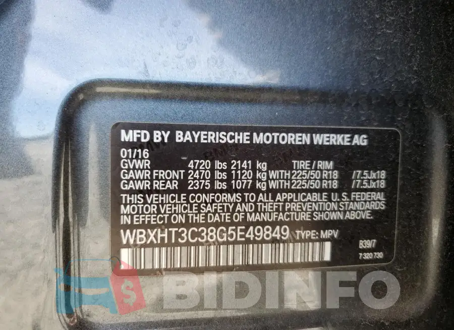WBXHT3C38G5E49849 Photo# 13