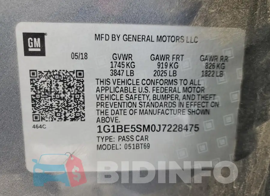 1G1BE5SM0J7228475 Photo# 12