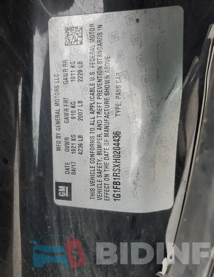 1G1FB1RSXH0204436 Photo# 12