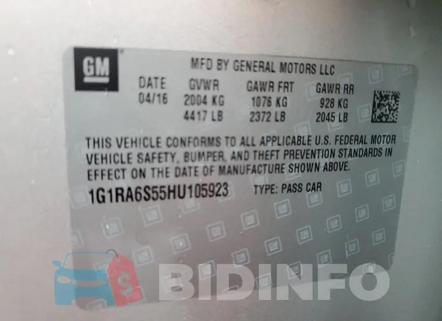 1G1RA6S55HU105923 Photo# 12