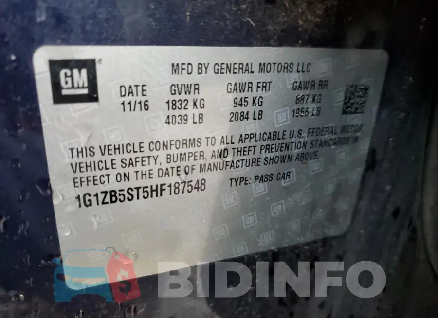 1G1ZB5ST5HF187548 Photo# 12