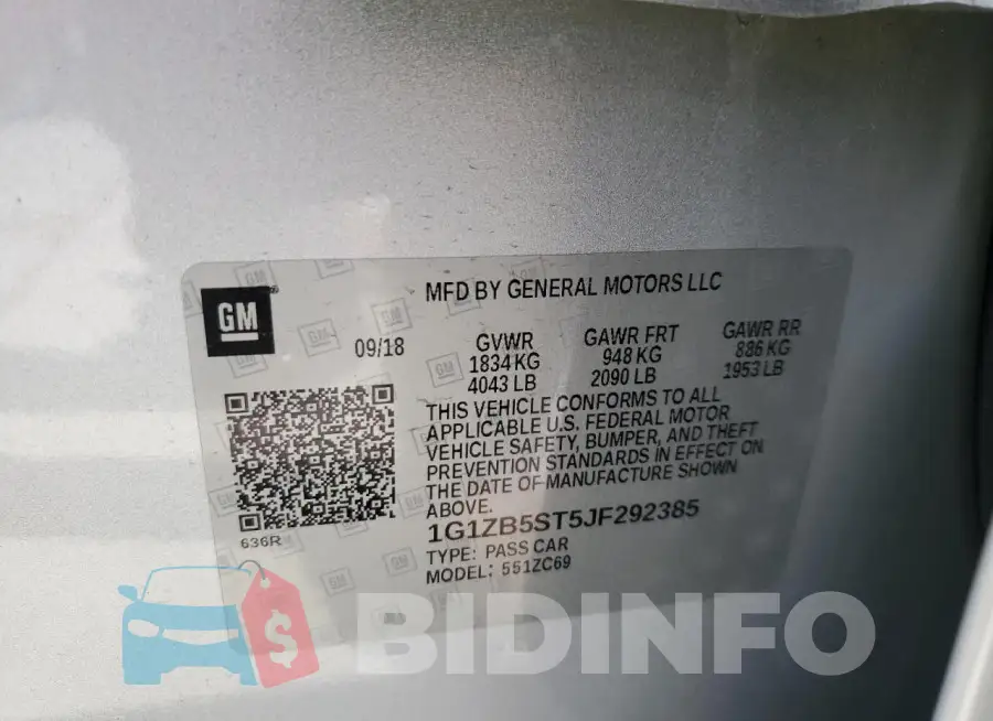 1G1ZB5ST5JF292385 Photo# 13