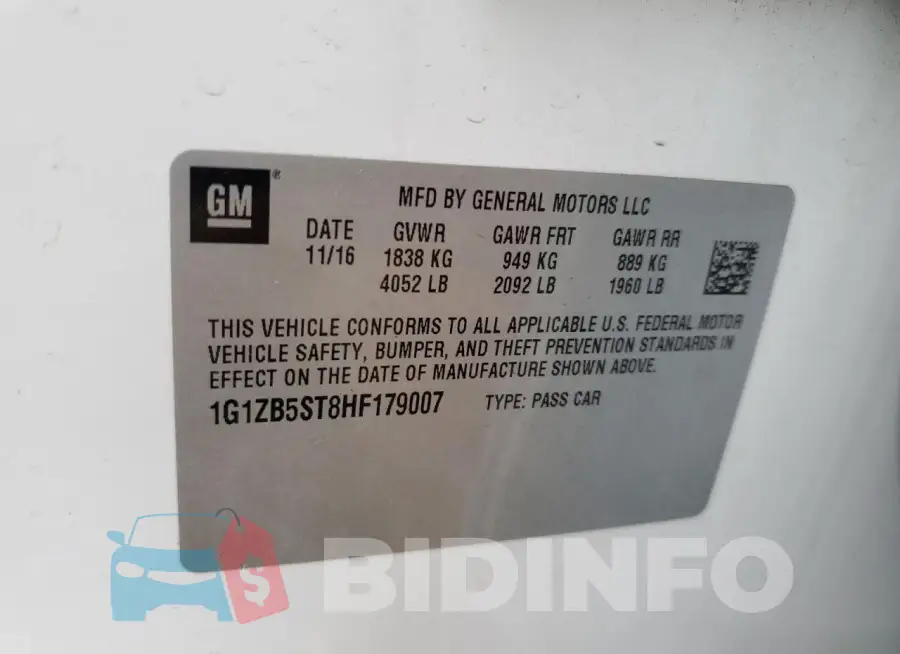 1G1ZB5ST8HF179007 Photo# 12