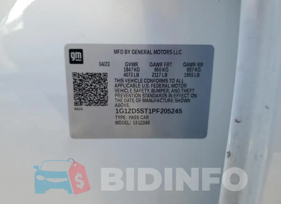 1G1ZD5ST1PF205245 Photo# 13