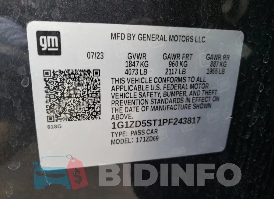 1G1ZD5ST1PF243817 Photo# 12