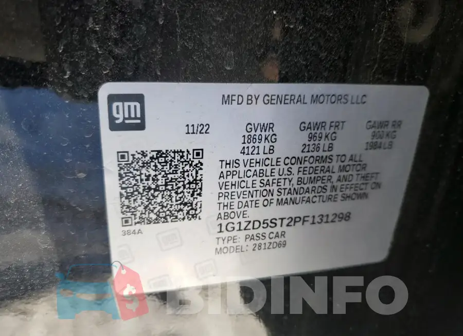 1G1ZD5ST2PF131298 Photo# 12