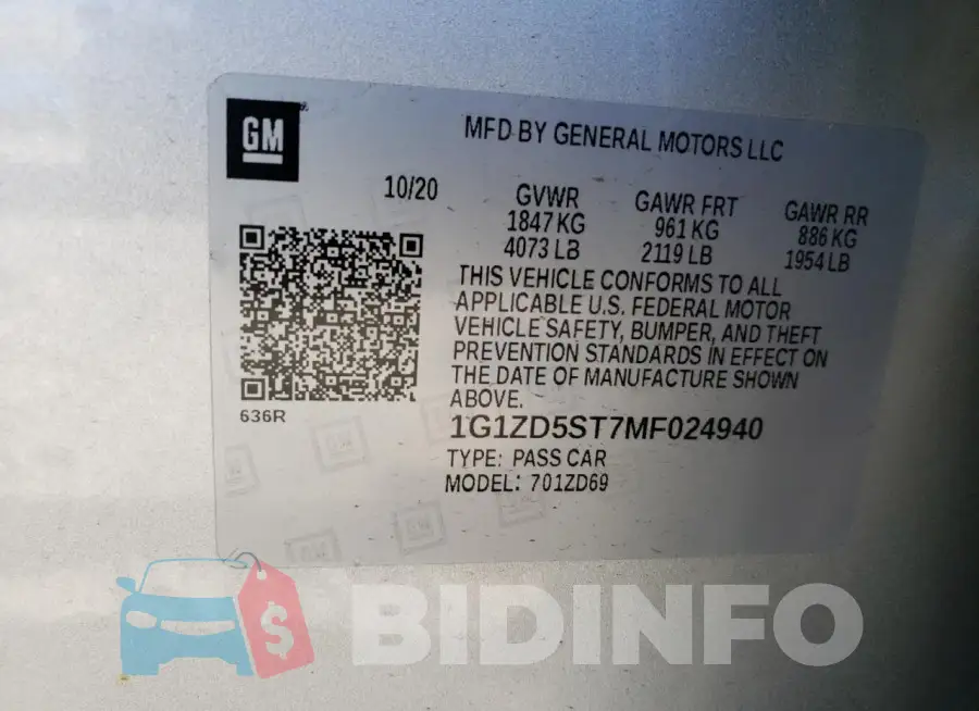 1G1ZD5ST7MF024940 Photo# 12