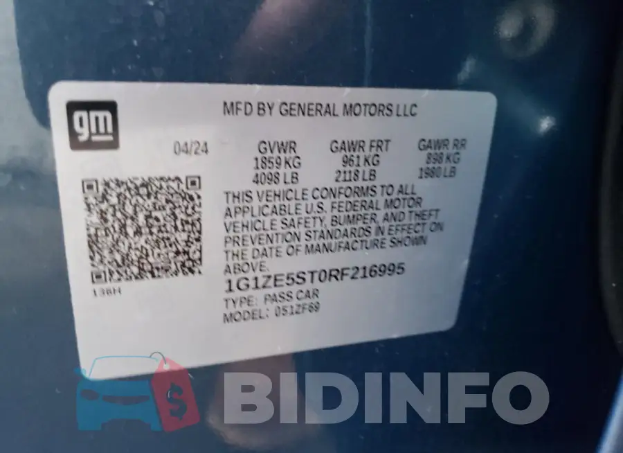 1G1ZE5ST0RF216995 Photo# 12