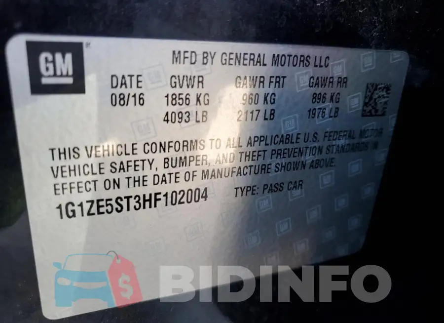 1G1ZE5ST3HF102004 Photo# 12