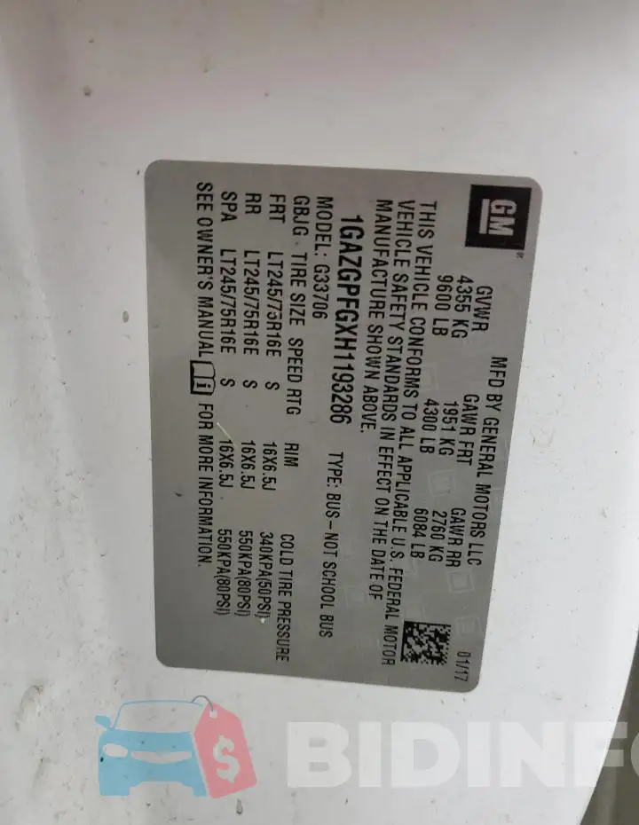 1GAZGPFGXH1193286 Photo# 13