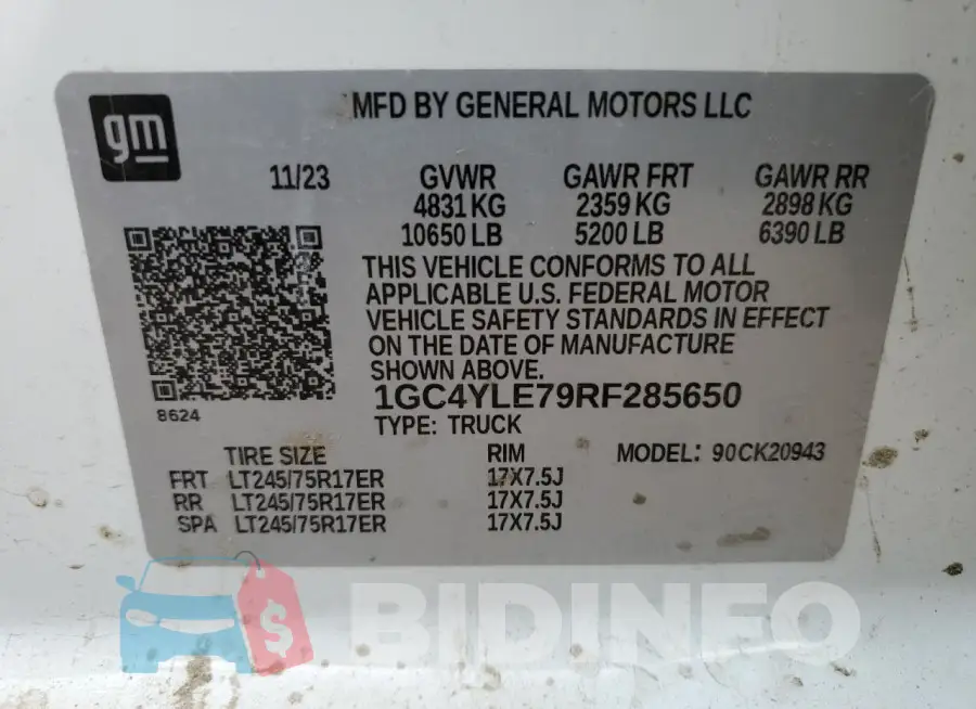 1GC4YLE79RF285650 Photo# 12