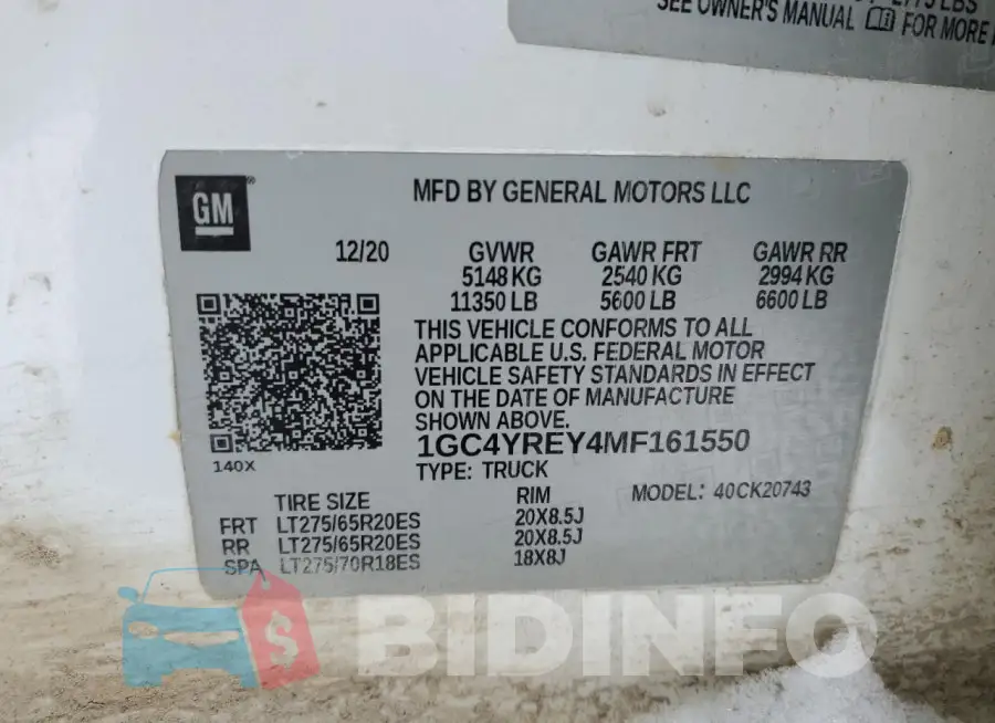 1GC4YREY4MF161550 Photo# 12
