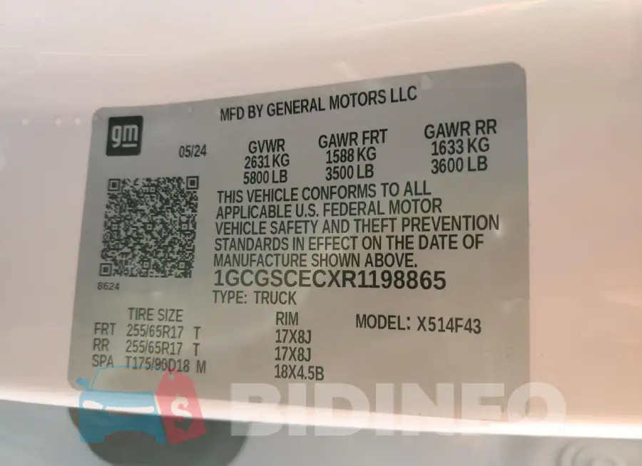 1GCGSCECXR1198865 Photo# 12