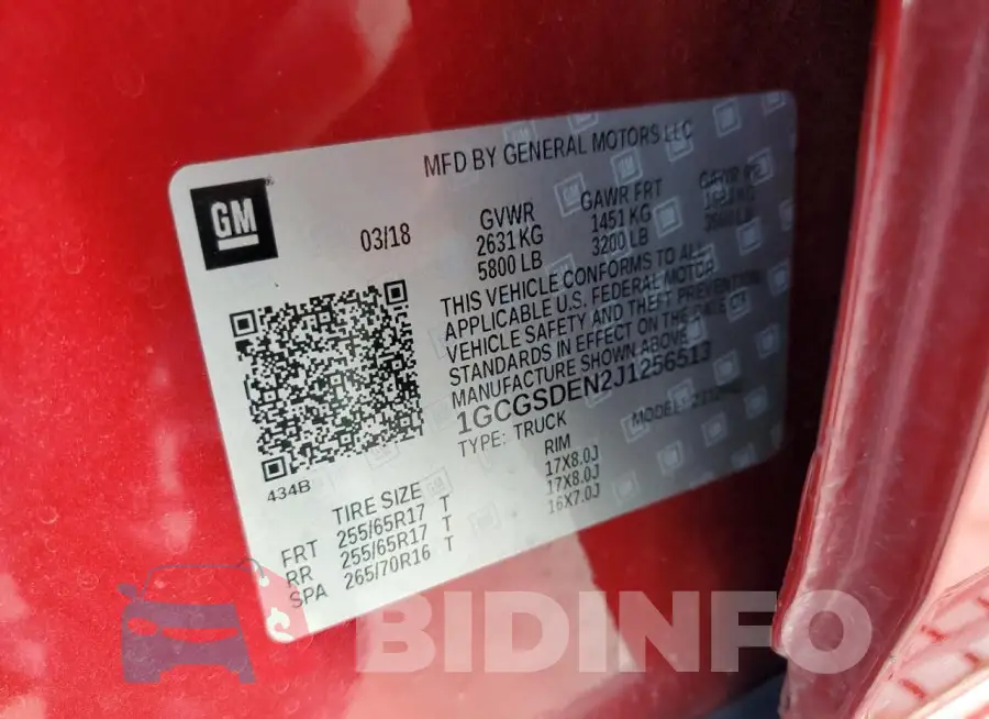1GCGSDEN2J1256513 Photo# 13