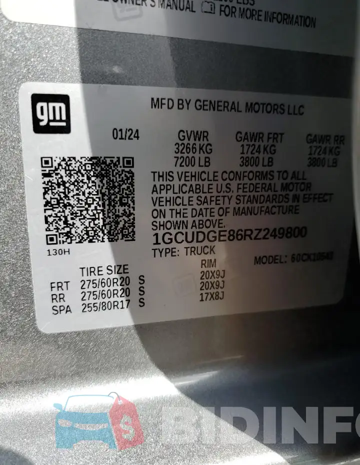 1GCUDGE86RZ249800 Photo# 13