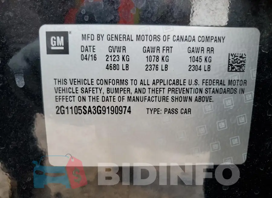 2G1105SA3G9190974 Photo# 12