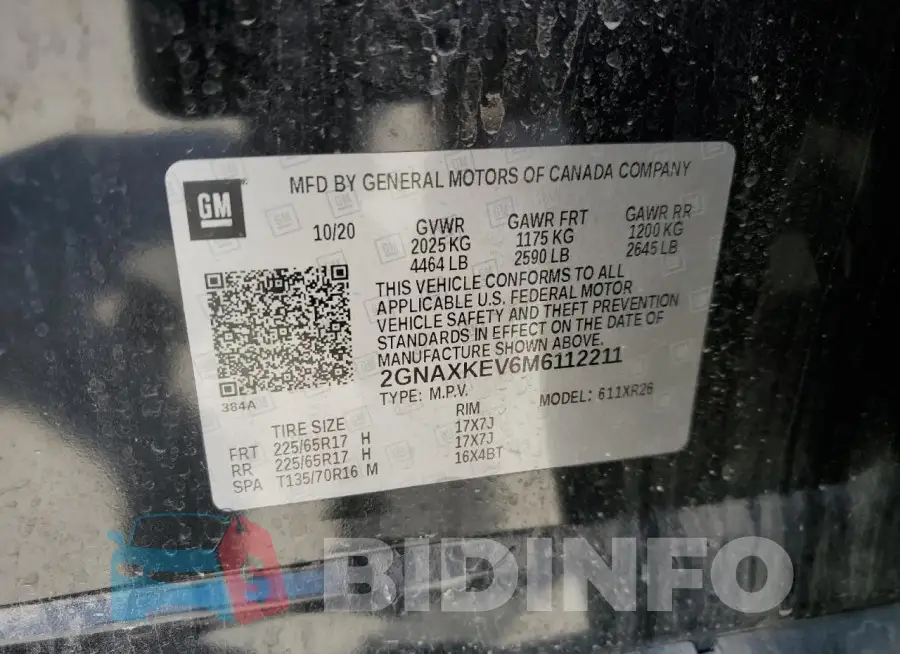 2GNAXKEV6M6112211 Photo# 13