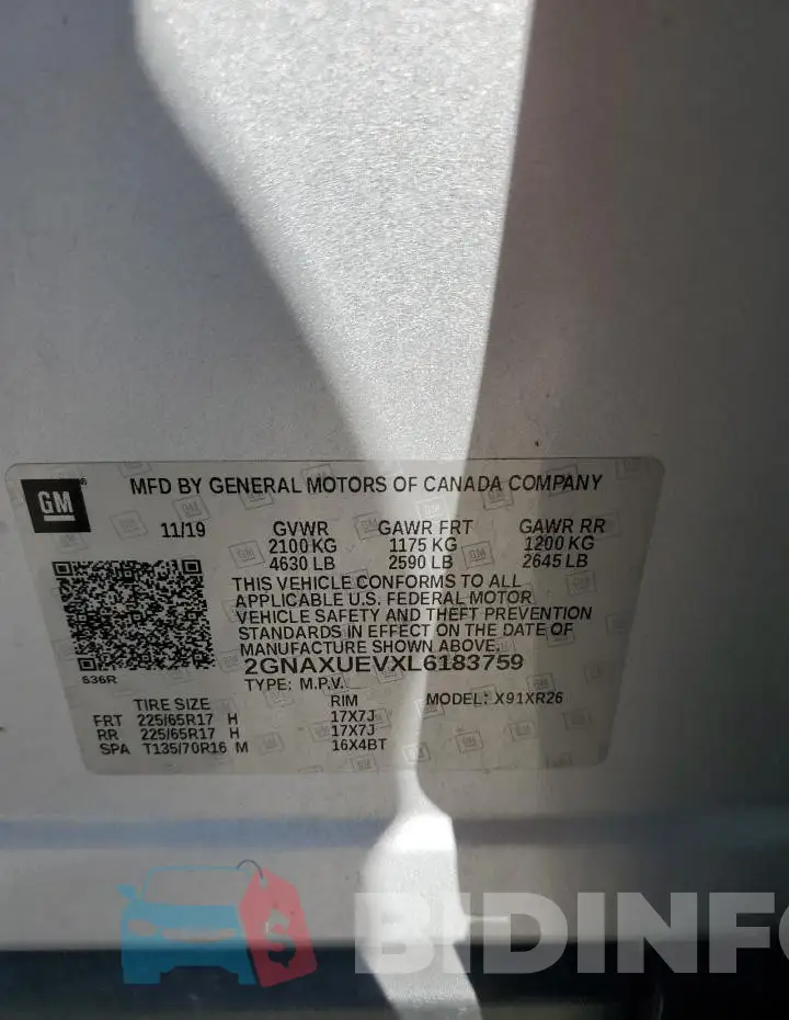 2GNAXUEVXL6183759 Photo# 13