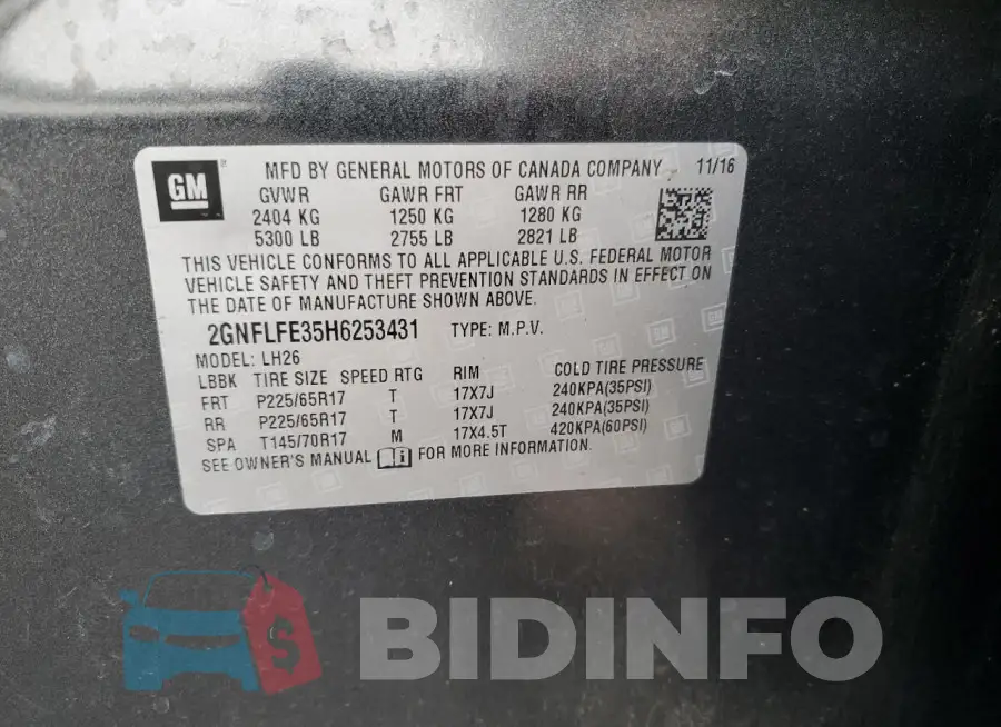 2GNFLFE35H6253431 Photo# 13