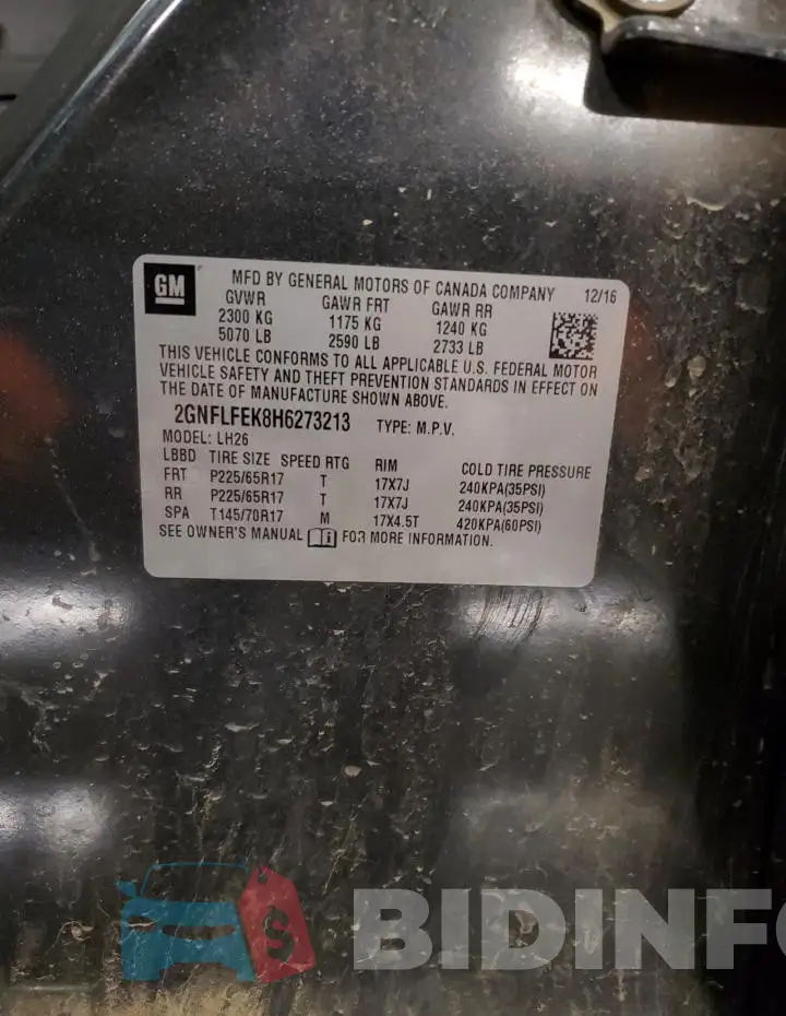 2GNFLFEK8H6273213 Photo# 13