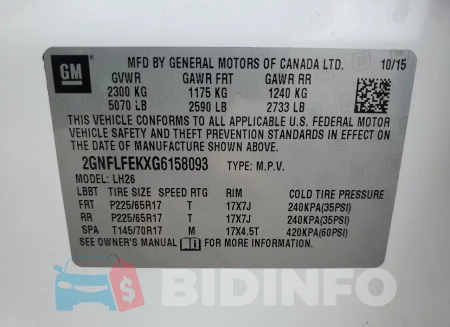 2GNFLFEKXG6158093 Photo# 13