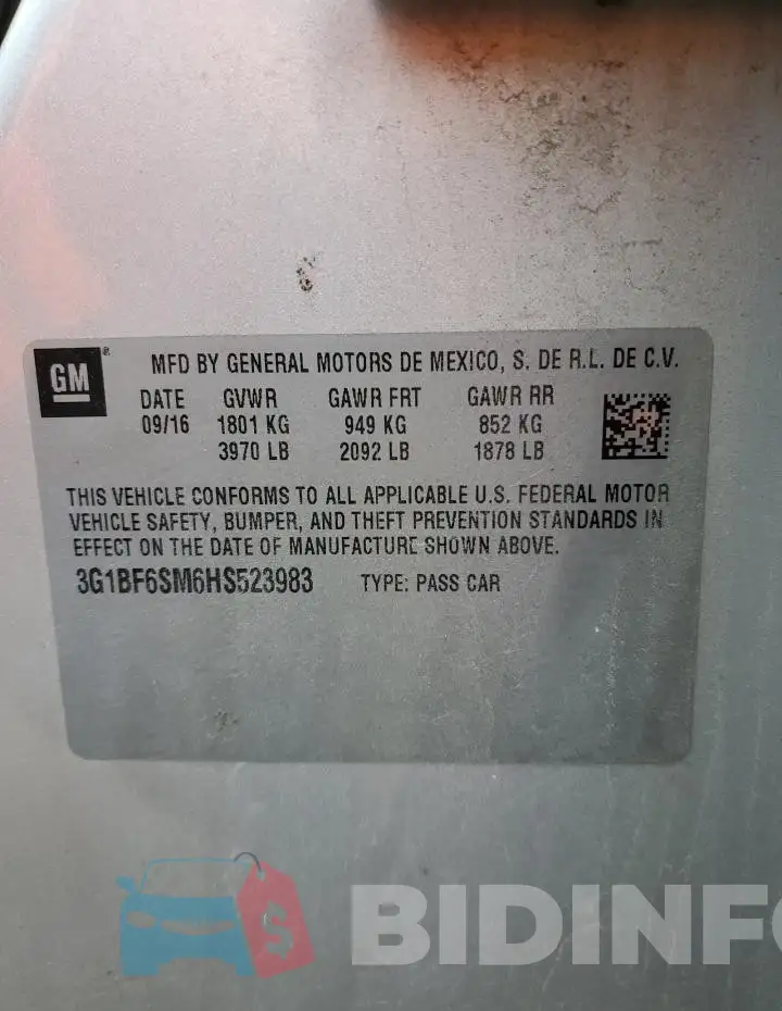 3G1BF6SM6HS523983 Photo# 12