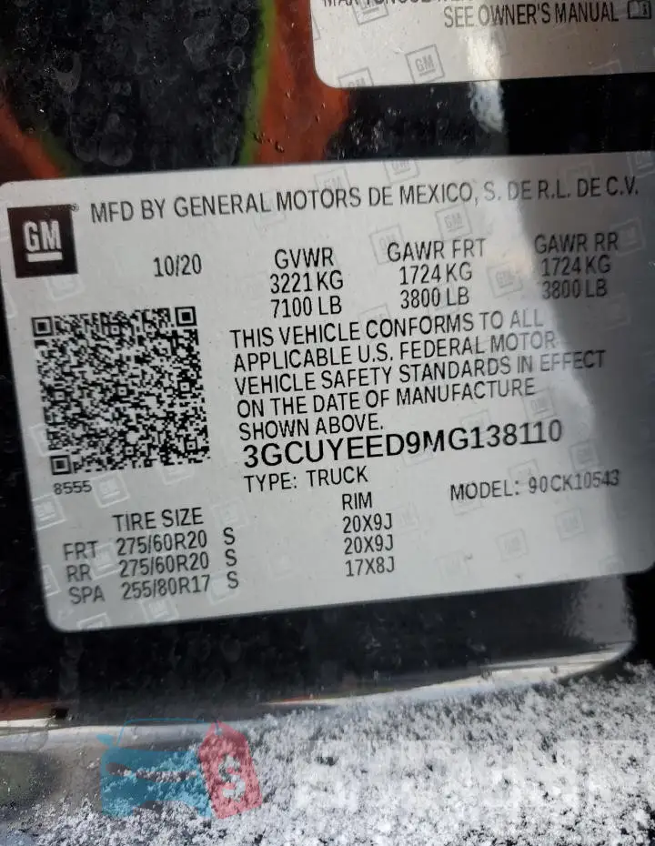 3GCUYEED9MG138110 Photo# 12