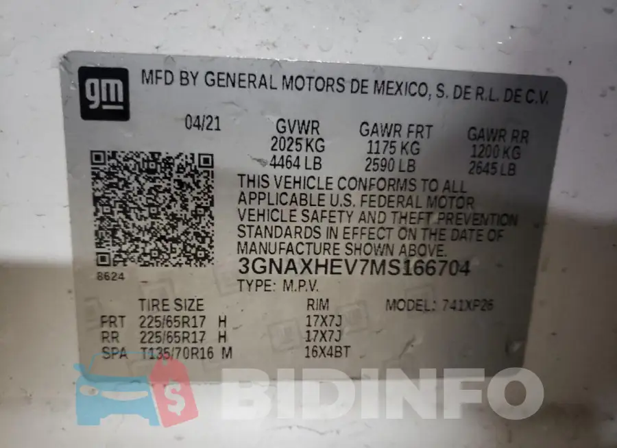 3GNAXHEV7MS166704 Photo# 12