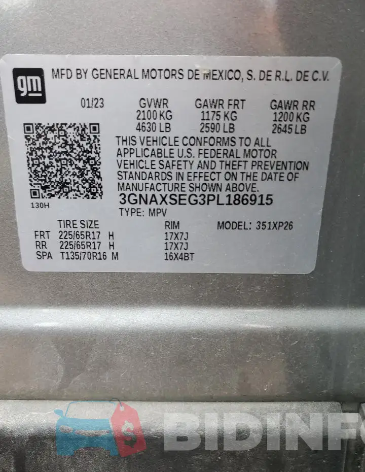 3GNAXSEG3PL186915 Photo# 13