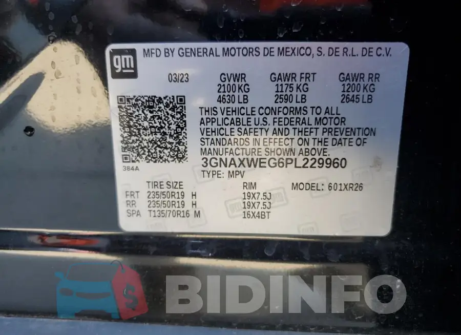 3GNAXWEG6PL229960 Photo# 14