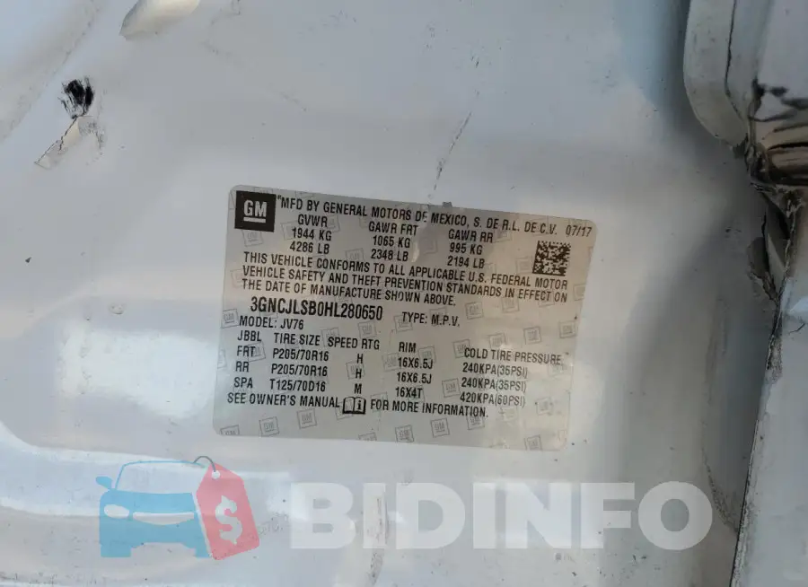 3GNCJLSB0HL280650 Photo# 13