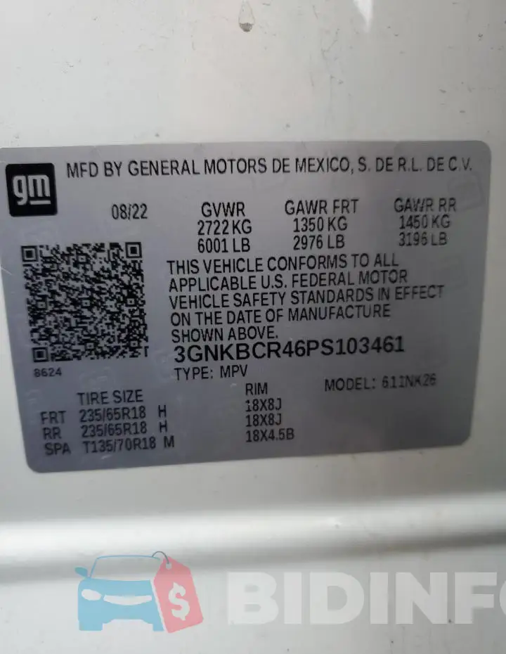 3GNKBCR46PS103461 Photo# 13