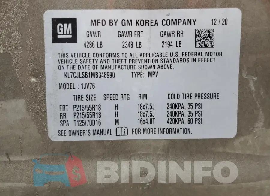 KL7CJLSB1MB348990 Photo# 14