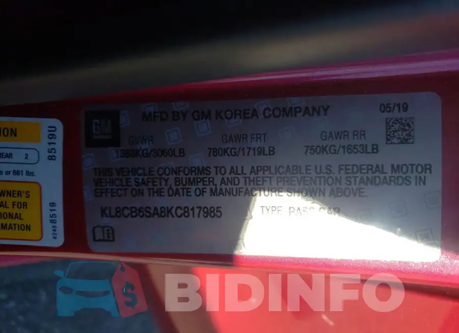 KL8CB6SA8KC817985 Photo# 13