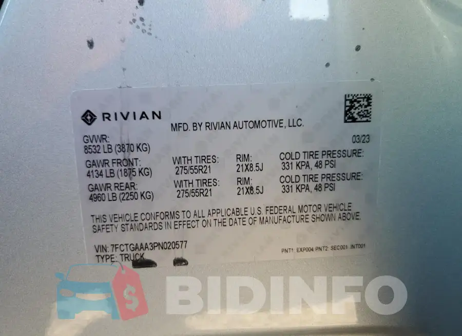 7FCTGAAA3PN020577 Photo# 13