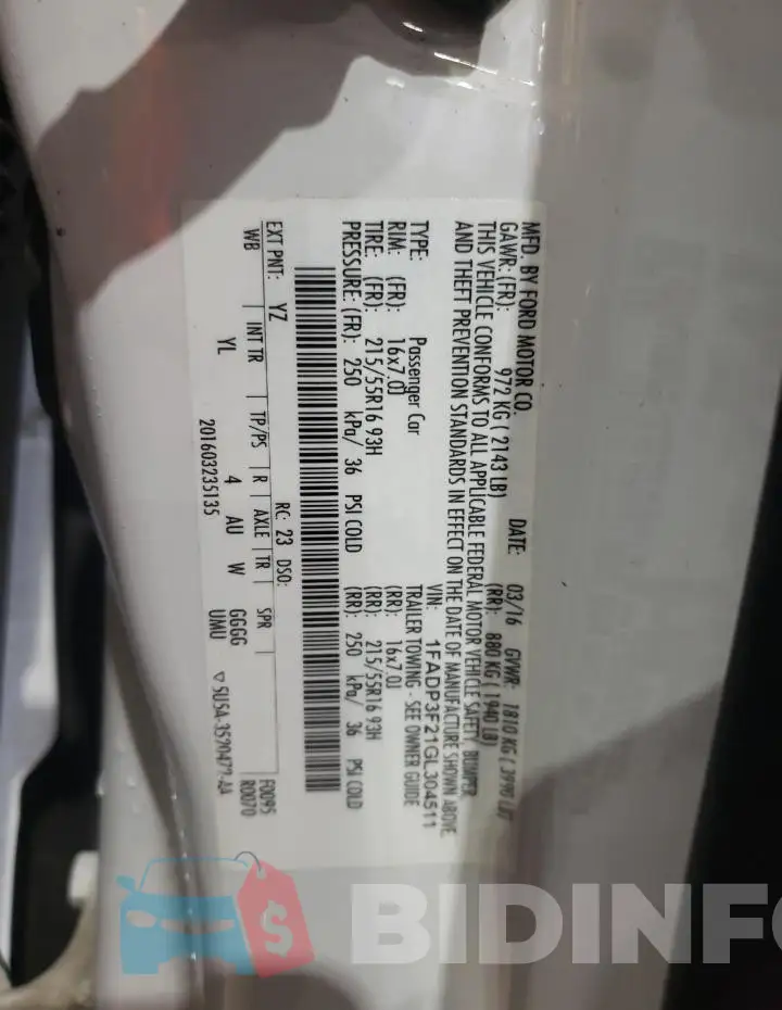 1FADP3F21GL304511 Photo# 12