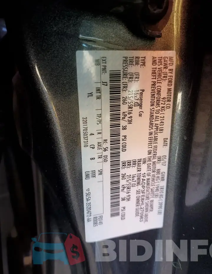 1FADP3FE8HL270983 Photo# 12