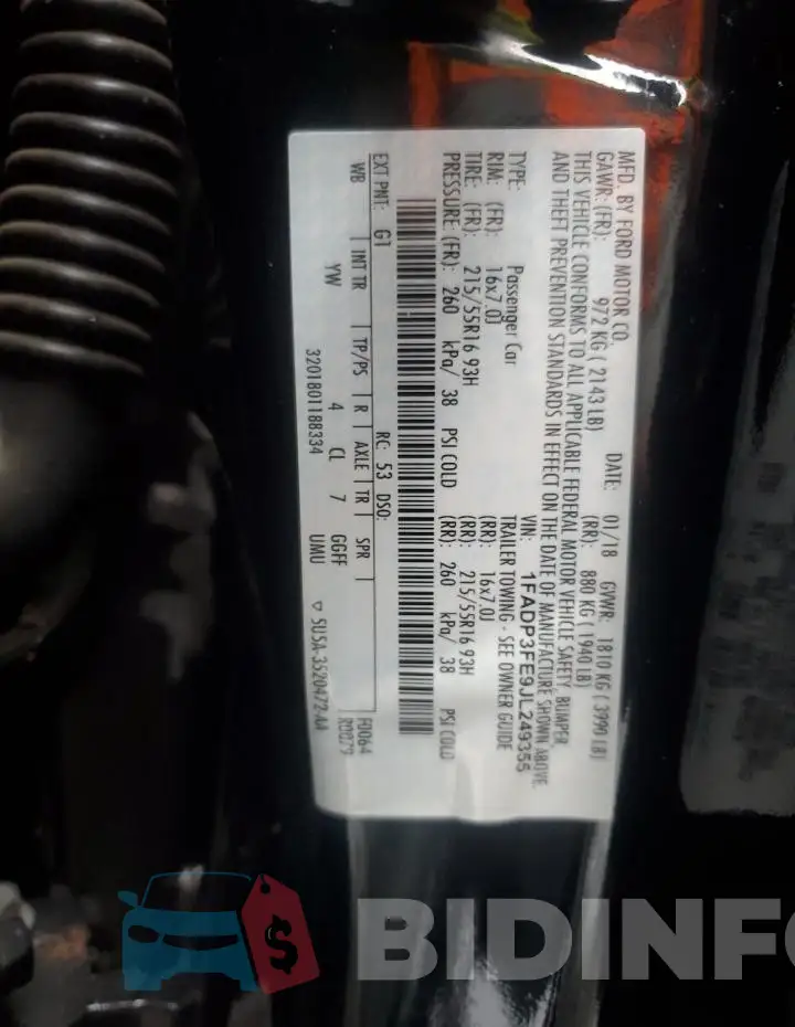 1FADP3FE9JL249355 Photo# 12