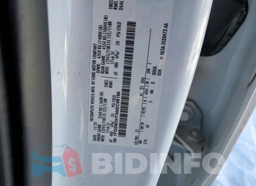 1FD8W3HT4NEC98186 Photo# 12