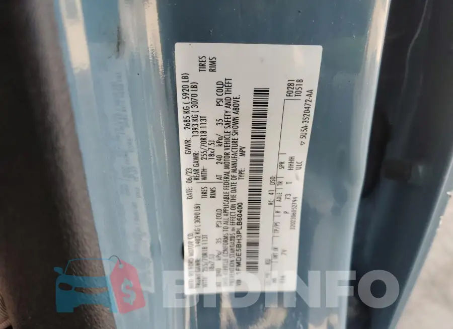 1FMDE5BH3PLB60400 Photo# 14
