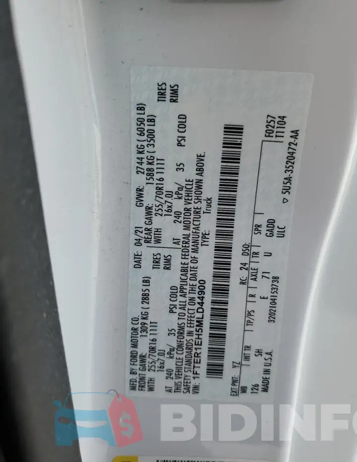 1FTER1EH5MLD44900 Photo# 12