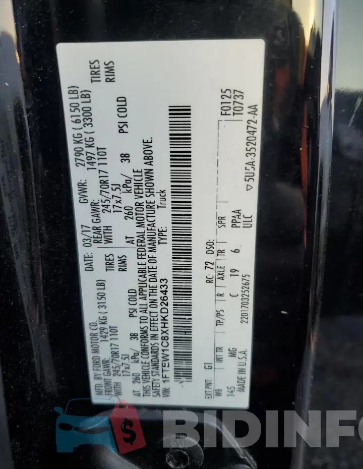 1FTEW1C8XHKD26433 Photo# 12